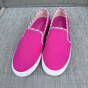 Lauren Ralph Lauren Jinny Women’s Size 7.5B Hot Pink Canvas Slip On Sneakers